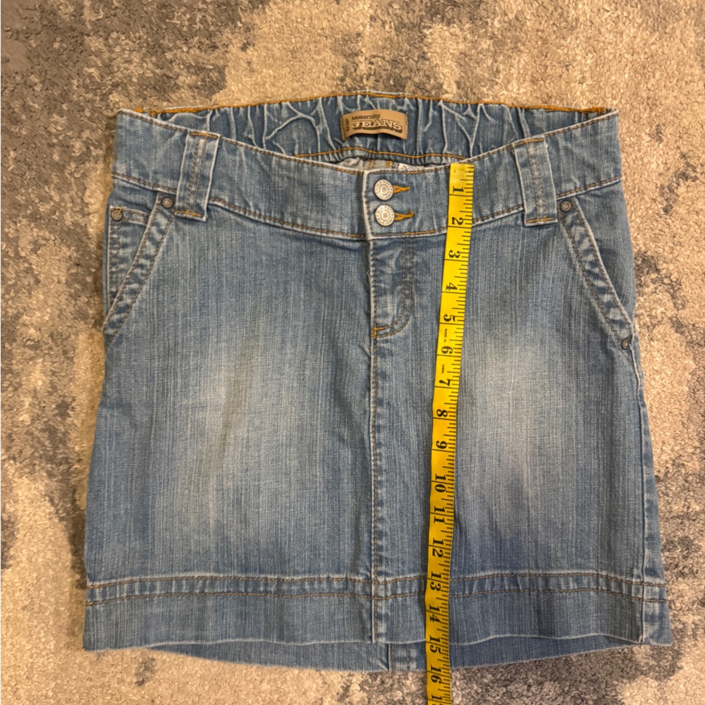 Maternity Jeans  Light Blue Denim Mini Skirt - Picture 5 of 5